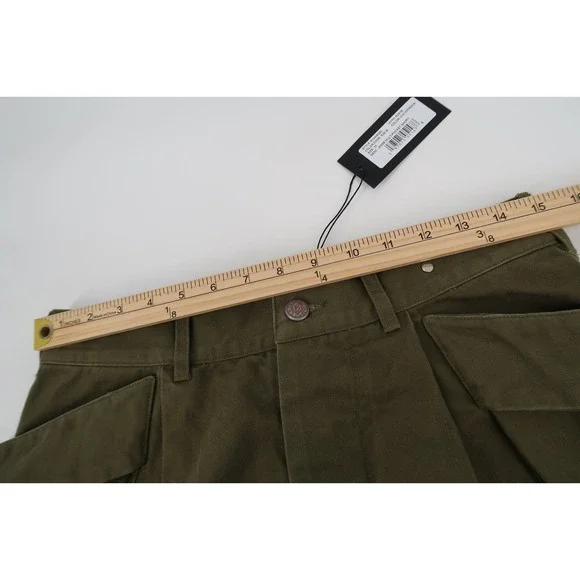 R13 Jesse Multipocket Short Womens 28 Regular Surplus Olive Herringbone US 8 New - Picture 14 of 16